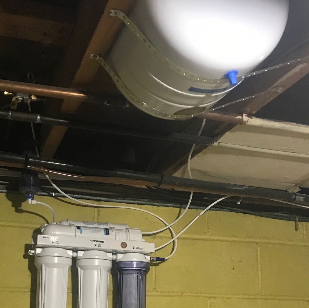 5 stage reverse osmosis system with post limestone filter, installed by CWS in Lambertville NJ 08530